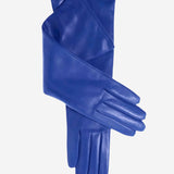 FC02W8 (blue) - Italian "8 Button Length" Cashmere Lined Leather Gloves - Leather Gloves Online - Luxury Leather Gloves - 1