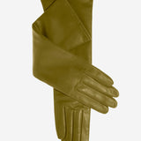 FC02W8 (moss) - Italian "8 Button Length" Cashmere Lined Leather Gloves - Leather Gloves Online - Luxury Leather Gloves - 1
