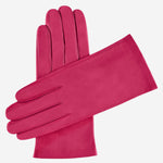 Sofia (deep pink) -  Italian lambskin leather gloves with silk lining - Leather Gloves Online - Luxury Leather Gloves - 2