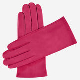 Sofia (deep pink) -  Italian lambskin leather gloves with silk lining - Leather Gloves Online - Luxury Leather Gloves - 2
