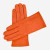 Sofia (orange) - Italian lambskin leather gloves with silk lining