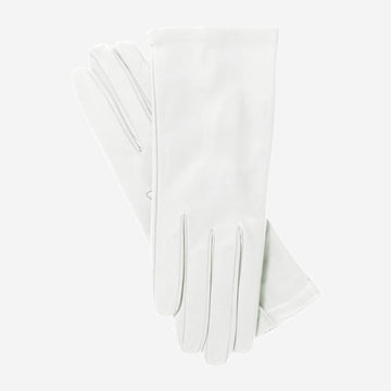 Sofia (ivory) - Italian lambskin leather gloves with silk lining