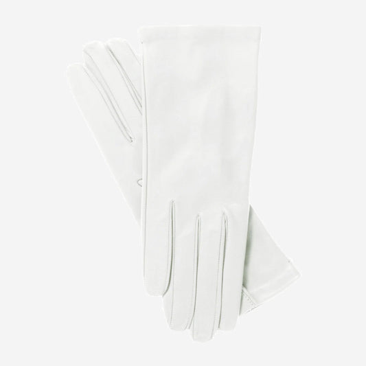Sofia (ivory) - Italian lambskin leather gloves with silk lining