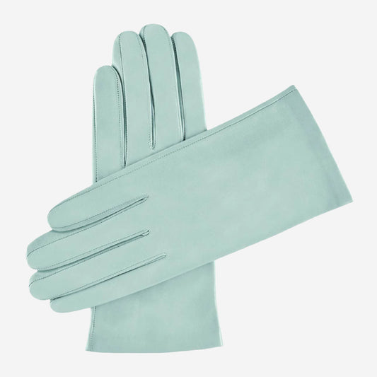 Sofia (sky) - Italian lambskin leather gloves with silk lining