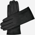 Sofia (black) - Italian lambskin leather gloves with silk lining - Fratelli Orsini - Luxury Leather Gloves - Handmade in Italy - 1
