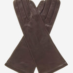 FS01W4 (brown) - Italian "4 Button Length" Silk Lined Leather Gloves - Leather Gloves Online - Luxury Leather Gloves - 2
