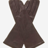 FS01W4 (brown) - Italian "4 Button Length" Silk Lined Leather Gloves - Leather Gloves Online - Luxury Leather Gloves - 2