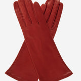FS01W4 (deepred) - Italian "4 Button Length" Silk Lined Leather Gloves - Leather Gloves Online - Luxury Leather Gloves - 1