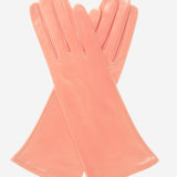 FS01W4 (pink) - Italian "4 Button Length" Silk Lined Leather Gloves - Leather Gloves Online - Luxury Leather Gloves - 1