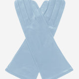 FS01W4 (sky) - Italian "4 button length" silk lined leather gloves