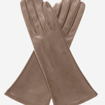 FS01W4 (taupe) - Italian "4 Button Length" Silk Lined Leather Gloves - Leather Gloves Online - Luxury Leather Gloves - 1