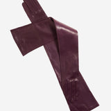 FS15W16 (black/grape) - Italian silk lined opera leather gloves - 16-button length