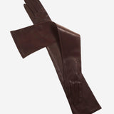 FS15W16 (brown) - Italian Silk Lined Opera Leather Gloves - 16-Button Length - Leather Gloves Online - Luxury Leather Gloves - 1