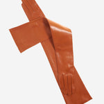 FS15W16 (cognac) - Italian Silk Lined Opera Leather Gloves - 16-Button Length - Leather Gloves Online - Luxury Leather Gloves - 1