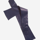 FS15W16 (hblue) - Italian Silk Lined Opera Leather Gloves - 16-Button Length - Leather Gloves Online - Luxury Leather Gloves - 1