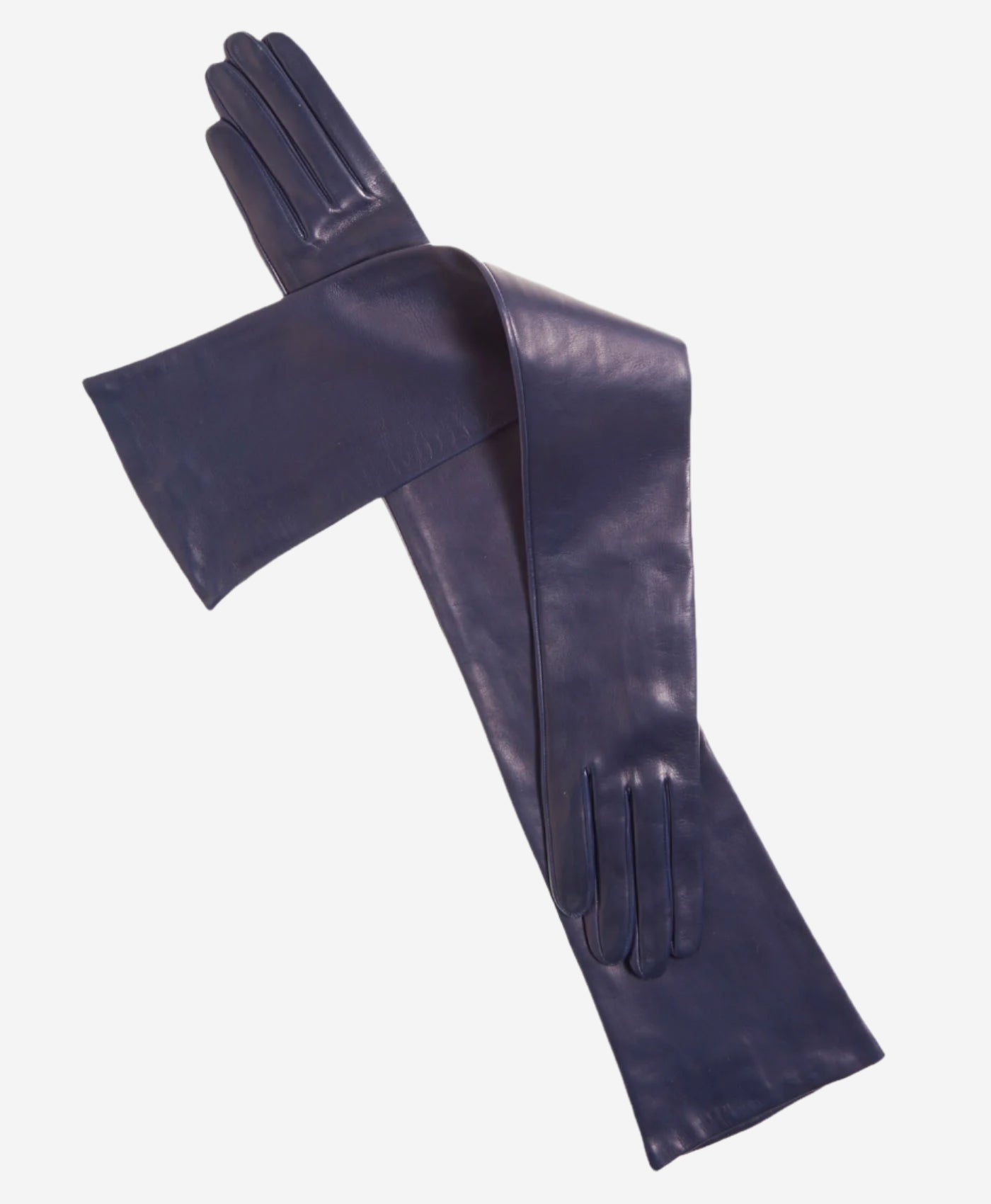FS15W16 (hblue) - Italian Silk Lined Opera Leather Gloves - 16-Button Length - Leather Gloves Online - Luxury Leather Gloves - 1
