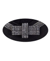 FS4321 (black) - Women's Italian silk lined leather gloves with Swarovski crystal bow