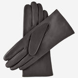 Isabella (charcoal) - Italian lambskin leather gloves with cashmere lining