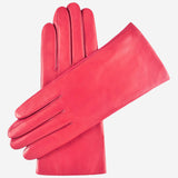 Isabella (coral) - Italian lambskin leather gloves with cashmere lining