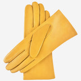 Isabella (yellow) - Italian lambskin leather gloves with cashmere lining