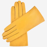 Isabella (yellow) - Italian lambskin leather gloves with cashmere lining