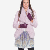 Margherita (eggplant) - Italian lambskin leather gloves with cashmere lining