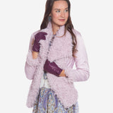 Margherita (eggplant) - Italian lambskin leather gloves with cashmere lining