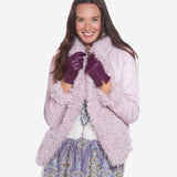 Margherita (eggplant) - Italian lambskin leather gloves with cashmere lining