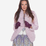 Margherita (eggplant) - Italian lambskin leather gloves with cashmere lining