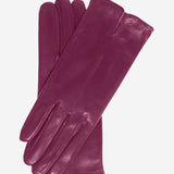 Margherita (eggplant) - Italian lambskin leather gloves with cashmere lining