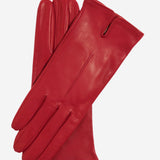 Margherita (red) - Italian lambskin leather gloves with cashmere lining