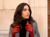 Isabella (red) - Italian lambskin leather gloves with cashmere lining