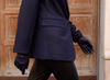 Isabella (navy) - Italian lambskin leather gloves with cashmere lining