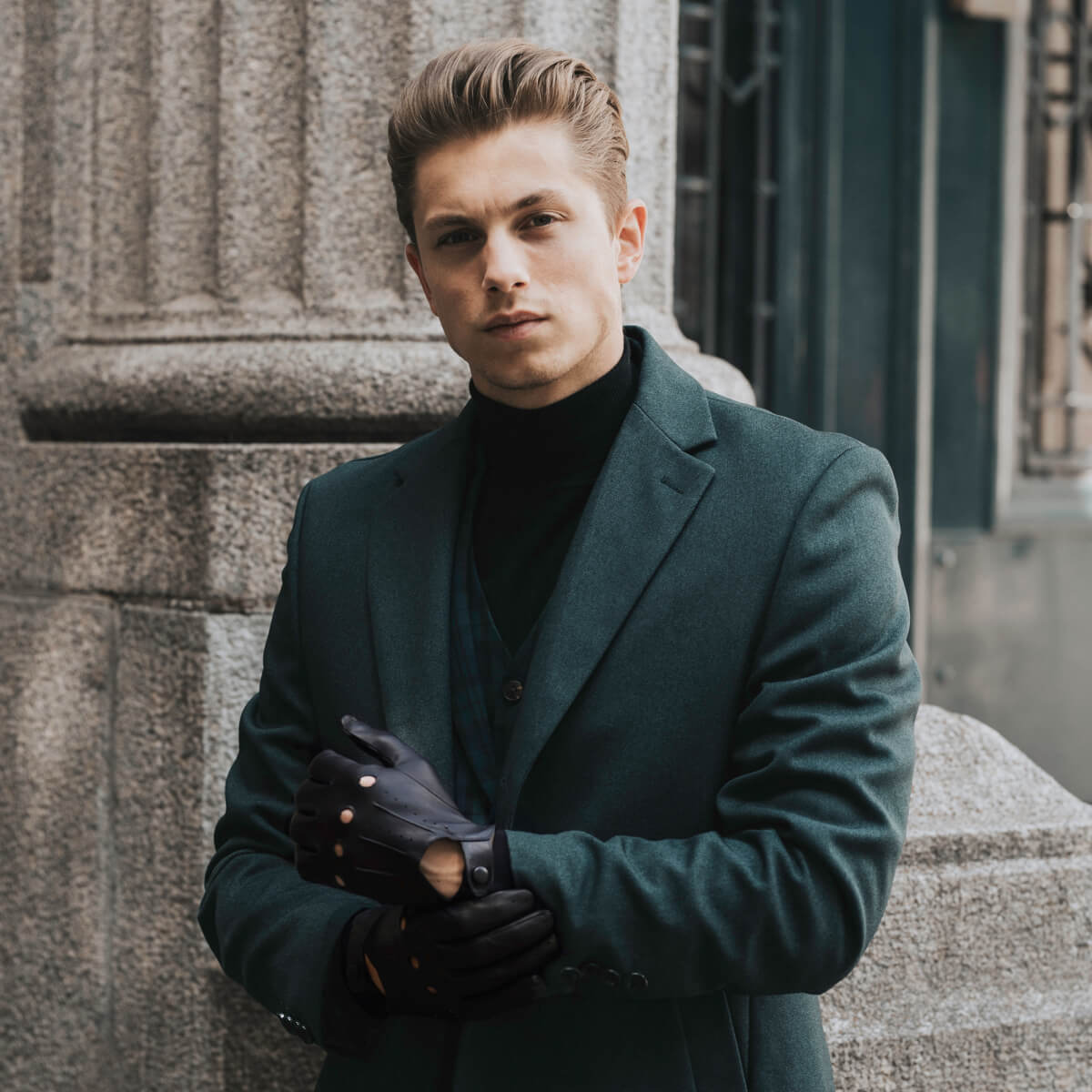 Enzo (black) - Italian lambskin leather driving gloves - Fratelli Orsini - Luxury Leather Gloves - Handmade in Italy - 4
