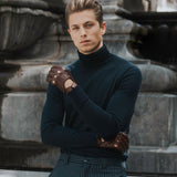 Mario (brown) - Italian lambskin leather driving gloves - Fratelli Orsini - Luxury Driving Gloves - Handmade in Italy - 3