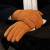 Tommaso - Italian suede leather gloves with luxurious natural sheep fur lining - Fratelli Orsini - Luxury Leather Gloves - Handmade in Italy - 6