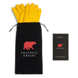 Rossana (cognac) - Italian fingerless lambskin leather driving gloves