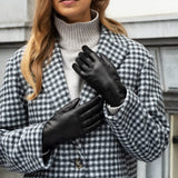 Black Leather Gloves Women Silk Lining - Made in Italy – Luxury Leather Gloves – Handmade in Italy – Fratelli Orsini® - 5