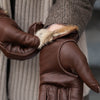 Diego - Italian gloves made of American deerskin leather with rabbit fur lining - Fratelli Orsini - Luxury Leather Gloves - Handmade in Italy - 8