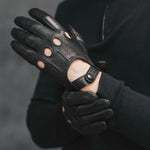 Mario (black) - Italian lambskin leather driving gloves - Fratelli Orsini - Luxury Driving Gloves - Handmade in Italy - 6