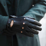 Enzo (black) - Italian lambskin leather driving gloves - Fratelli Orsini - Luxury Leather Gloves - Handmade in Italy - 5