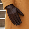 Marco (brown) - Italian lambskin leather gloves with white rabbit fur lining - Fratelli Orsini - Luxury Leather Gloves - Handmade in Italy - 10