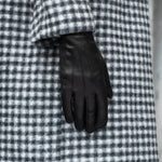 Francesca (black) - Italian lambskin leather gloves with white rabbit fur lining - Fratelli Orsini - Luxury Leather Gloves - Handmade in Italy - 9
