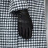 Francesca (black) - Italian lambskin leather gloves with white rabbit fur lining - Fratelli Orsini - Luxury Leather Gloves - Handmade in Italy - 9
