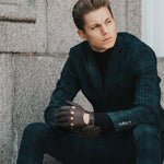 Mario (dark brown) - Italian lambskin leather driving gloves - Fratelli Orsini - Luxury Driving Gloves - Handmade in Italy - 6