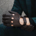 Mario (dark brown) - Italian lambskin leather driving gloves - Fratelli Orsini - Luxury Driving Gloves - Handmade in Italy - 7