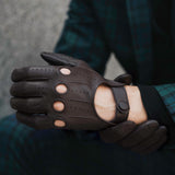 Men's Driving Gloves - Dark Brown - Made in Italy – Luxury Leather Gloves – Handmade in Italy – Fratelli Orsini® - 8