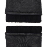 Vittoria (black) - Italian gloves made of American deerskin leather with cashmere lining