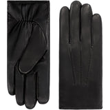 Aldo (black) - Italian lambskin leather gloves with lambswool lining & touchscreen feature