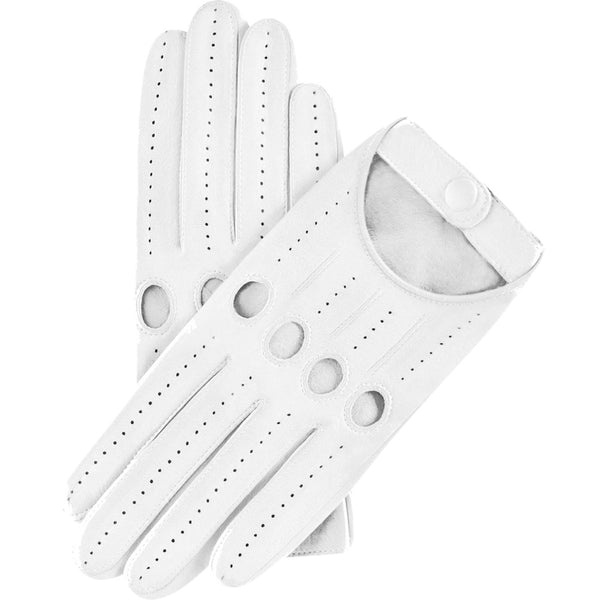 Driving Gloves Classic Women White - Made in Italy – Luxury Leather Gloves – Handmade in Italy – Fratelli Orsini® - 1